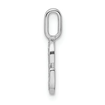 14K White Gold Diamond Letter G Initial Pendant