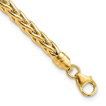 14k Yellow Gold Polished 3D 4mm Fancy Link Bracelet