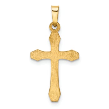 14K Two-tone Gold Textured Cross Pendant