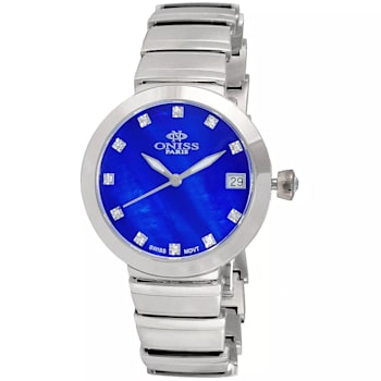 Oniss Women's Prima Collection Blue Dial, Blue Stainless Steel Bracelet Watch