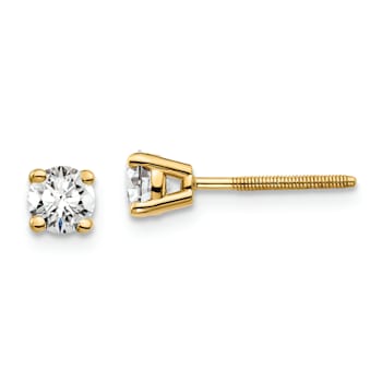 14K Yellow Gold Certified Lab Grown Diamond 1/2ct. VS/SI GH+, Screw Back Earrings
