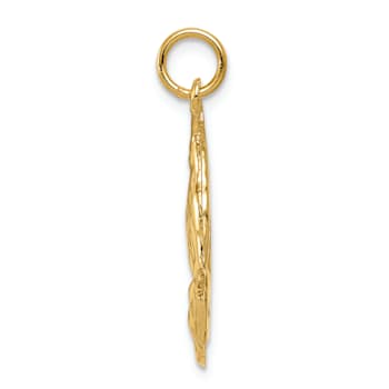 14k Yellow Gold Praying Hands Pendant