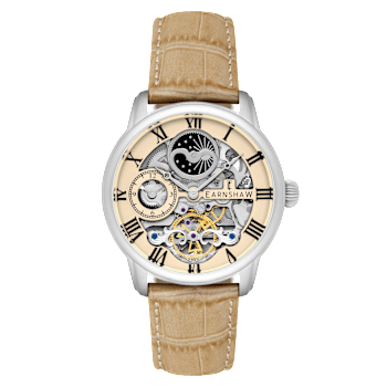Thomas Earnshaw Longitude Automatic Beige Dial Beige Stainless Steel
Band Skeleton Watch