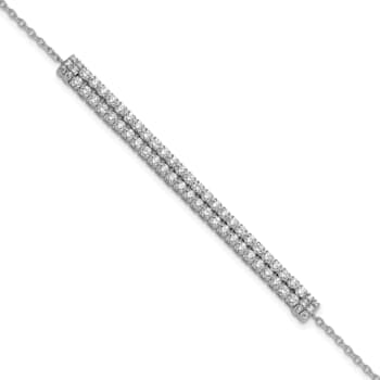 14K White Gold Lab Grown Diamond VS/SI GH, with 1 Inch Extension Bracelet