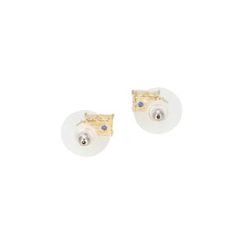 White Cubic Zirconia 18k Yellow Gold Over Sterling Silver Stud Earrings 3.02ctw