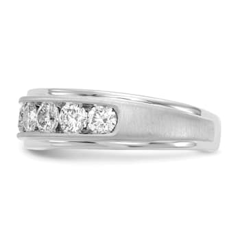 Rhodium Over 10K White Gold Lab Grown Diamond, SI1/SI2, G H I, Men's Ring