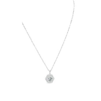 Rhodium Over Sterling Silver 7mm Round Aquamarine Pendant 1.19ctw