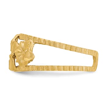 14K Yellow Gold Diamond Cut Plumeria Toe Ring