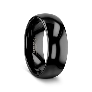 RAVEN Domed Black Tungsten Wedding Band 7mm