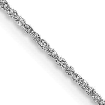 Rhodium over 14k White Gold Solid 0.70mm Rope 14 Inch Chain