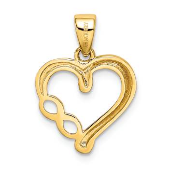 14k Two-tone Gold  Infinity Heart Pendant