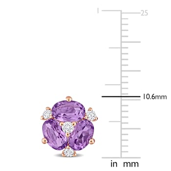 Amethyst and Diamond 14K Yellow Gold Earrings 3.04ctw