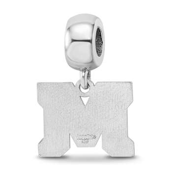 Sterling Silver Rhodium-plated LogoArt Montana State University Small
Dangle Bead