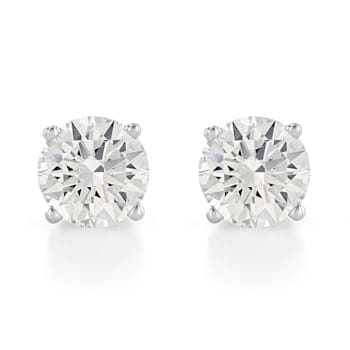 Certified White Lab-Grown Diamond H-I SI 14k White Gold Stud Earrings 1.50ctw