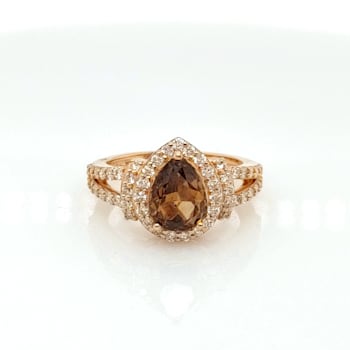 2.01 Ctw Brown Diamond and 0.79 Ctw White Diamond Ring in 14K YG