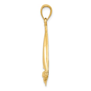 14k Yellow Gold 2D Sailboat Pendant