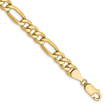 14k Yellow Gold 6.25mm Figaro Link 18 Inch Chain