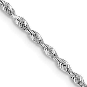 Rhodium Over 14k White Gold 1.85mm Solid Diamond-Cut Quadruple Rope 24
Inch Chain