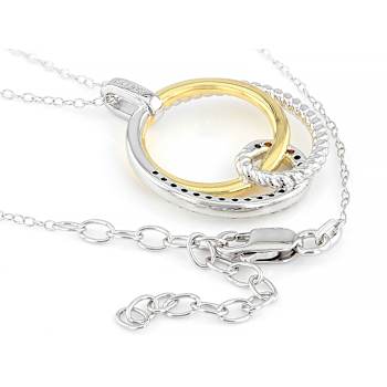 Elegant Lab-Grown Diamond Rope-Motif Pendant Necklace In Two-Tone Gold