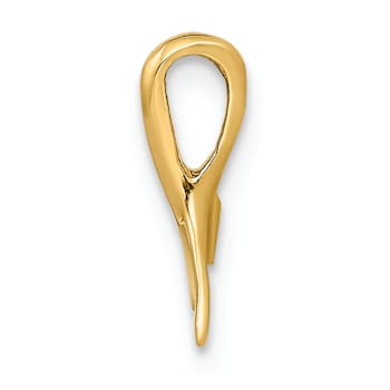 14k Yellow Gold Mini Whale Tail Chain Slide Pendant