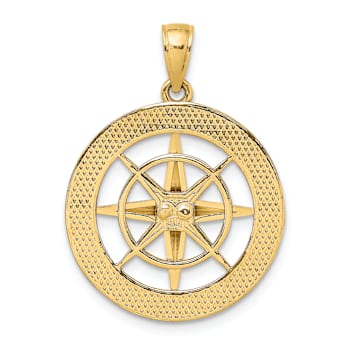 10K Yellow Gold Nautical Compass Charm