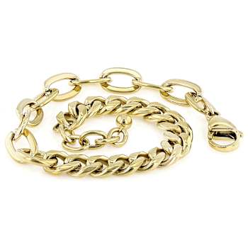 Multi-Link Bracelet With Extender In Gold-Tone