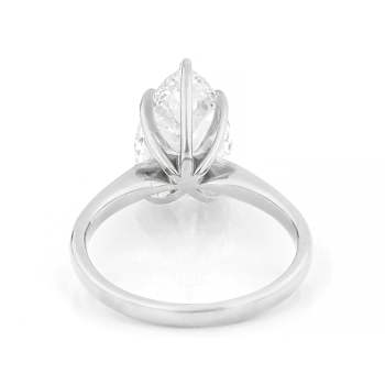 Lab-Grown Diamond Pear Shape Solitaire Ring In 14K White Gold 3.00ct