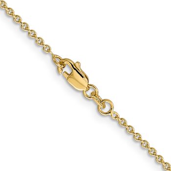 14k Yellow Gold 1.4mm Solid Forzantine Cable 24 Inch Chain
