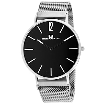 Oceanaut Men's Magnete Black Dial, Stainless Steel mesh Watch