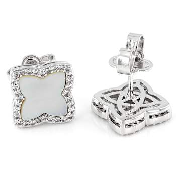 Clover Mother-Of-Pearl And Sapphire Earrings