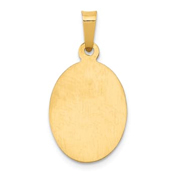 14K Yellow Gold Polished and Satin St Joseph Medal Hollow Pendant