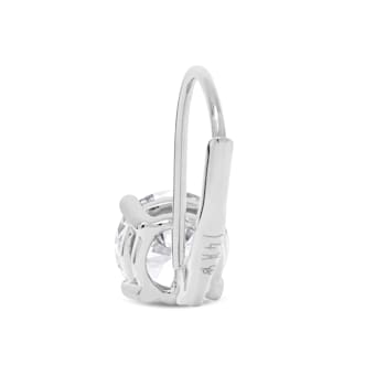 White Cubic Zirconia 14k White Gold Earrings With Velvet Gift Box 2.00ctw