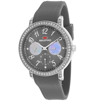 Seapro Women's Swell Gray Dial, White Bezel, Gray Silicone Watch