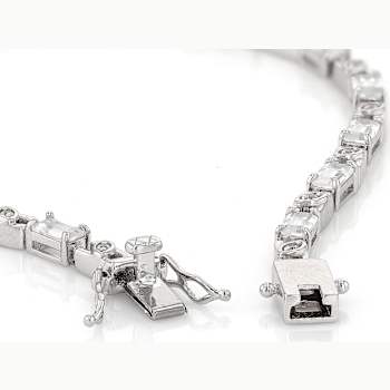 White Zircon Tennis Bracelet In Sterling Silver 5.56ctw