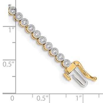 14K Yellow and White Gold Lab Grown Diamond VS/SI GH, Tennis Bracelet