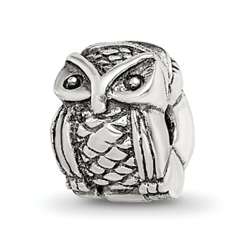 Sterling Silver Owl Clip Bead
