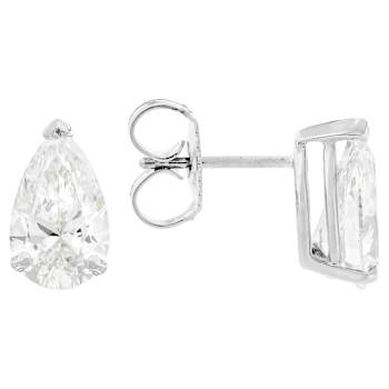 Lab-Grown Diamond Pear Shape Martini Stud Earrings In 14K White Gold 3.00ctw