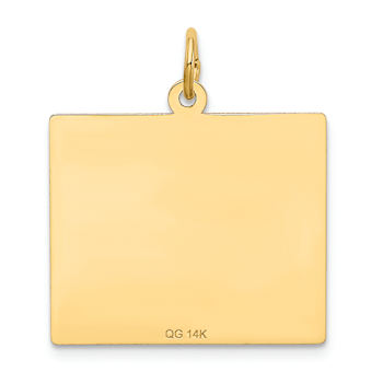 14k Yellow Gold Satin Saturday the First Day Calendar Pendant