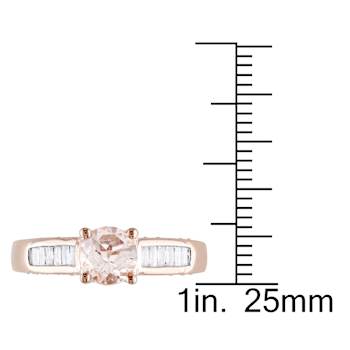 Morganite and Diamond 14K Rose Gold Ring 1.33ctw