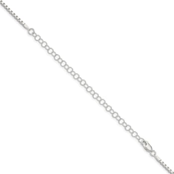 Sterling Silver 2mm Box Chain with 4-inch Extension Necklace