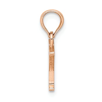 14k Rose Gold Polished Block Letter Y Initial Pendant