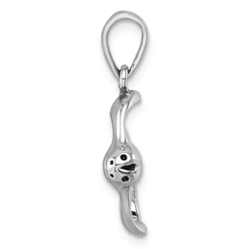 Rhodium Over Sterling Silver Polished Cownose Stingray Pendant