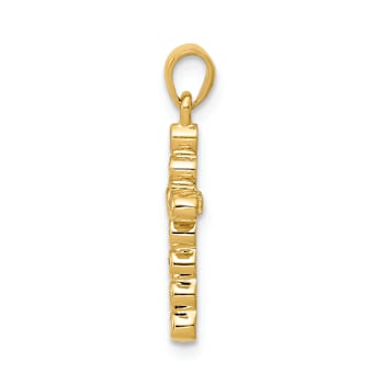 10k Yellow Gold Polished 0.10 ctw Diamond Cross Pendant