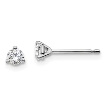 14K White Gold Lab Grown Diamond 1/4ctw Certified VS/SI GH 3-Prong Earrings