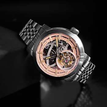 Schild Heinrich Tourbillon Peach Dial White Stainless Steel Band Limited
Edition Watch
