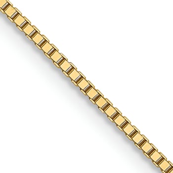 18K Yellow Gold 0.9mm Solid Box 24 Inch Chain