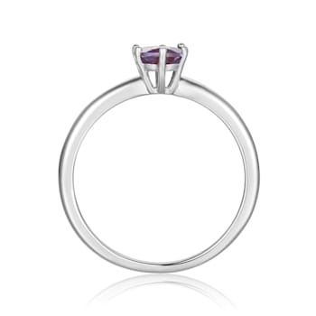 Oval Blue Sapphire Sterling Silver Solitaire Ring, 1.00ct