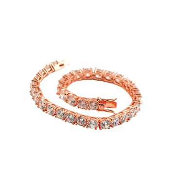 CZ Tennis Bracelet In 18K Rose Gold Over Sterling Silver