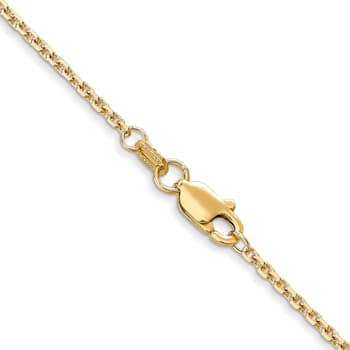 14k Yellow Gold 1.45mm Solid Diamond Cut Cable Chain 18 Inches
