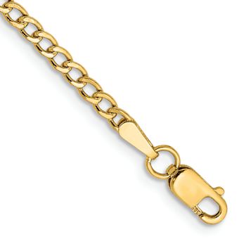 10k Yellow Gold 2.5mm Curb Link Bracelet